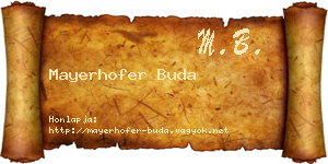 Mayerhofer Buda névjegykártya